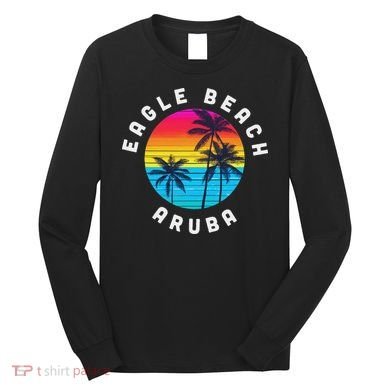 Eagle Beach Aruba Vacation Souvenir Sunset Beach Long Sleeve Shirt
