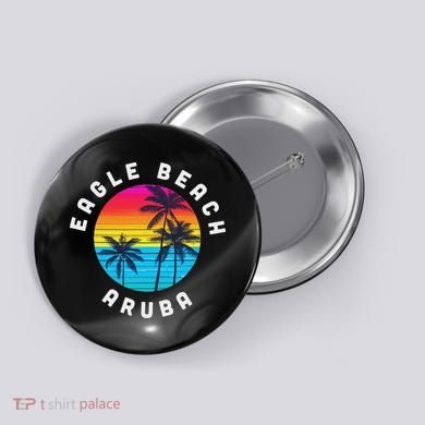Eagle Beach Aruba Vacation Souvenir Sunset Beach Button