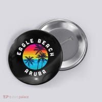Eagle Beach Aruba Vacation Souvenir Sunset Beach Button thumb 0
