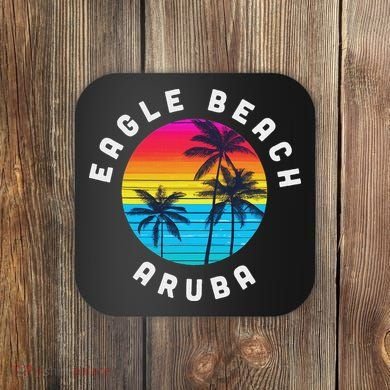 Eagle Beach Aruba Vacation Souvenir Sunset Beach Coaster
