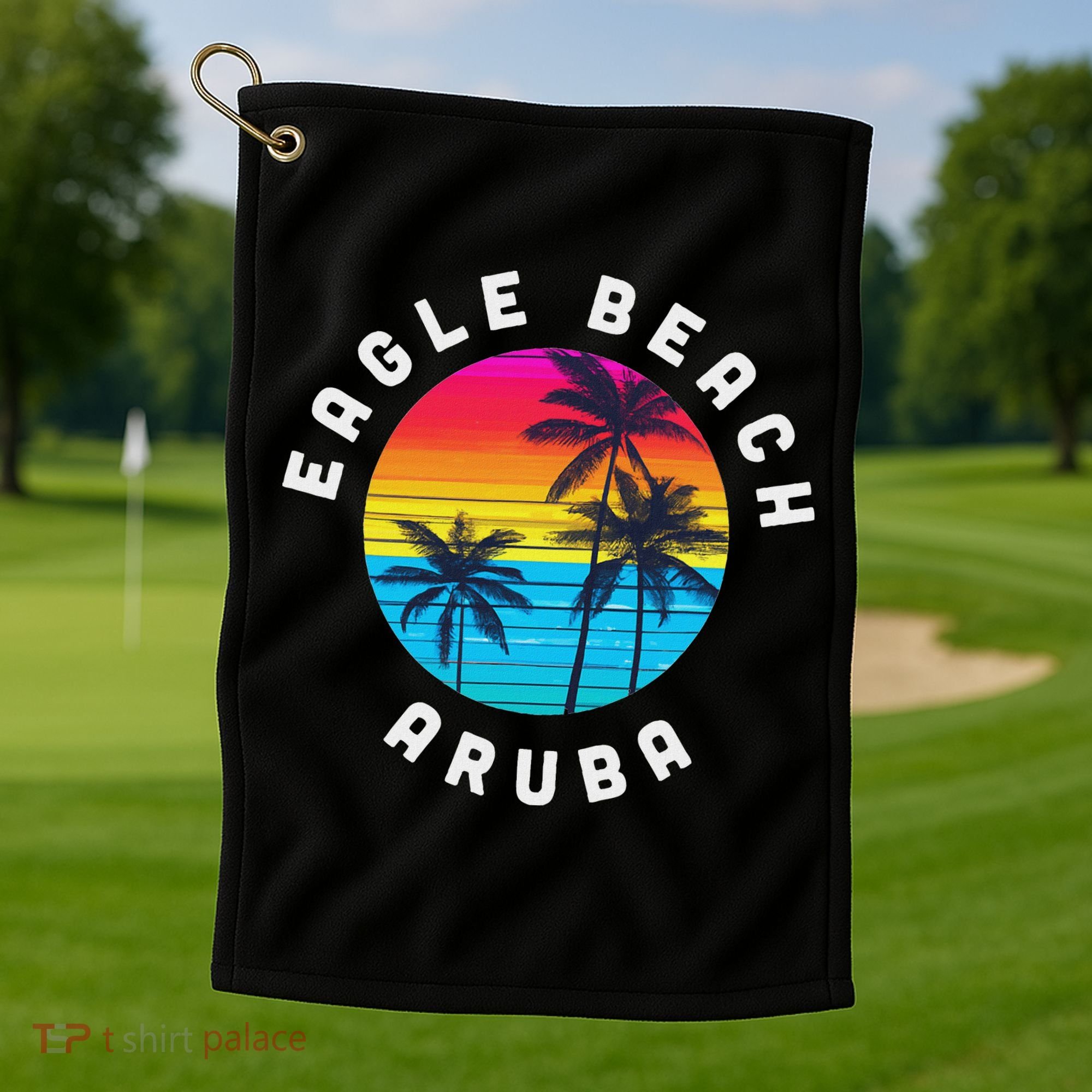 Eagle Beach Aruba Vacation Souvenir Sunset Beach Golf Towel