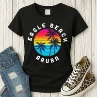 Eagle Beach Aruba Vacation Souvenir Sunset Beach Women's T-Shirt thumb 3