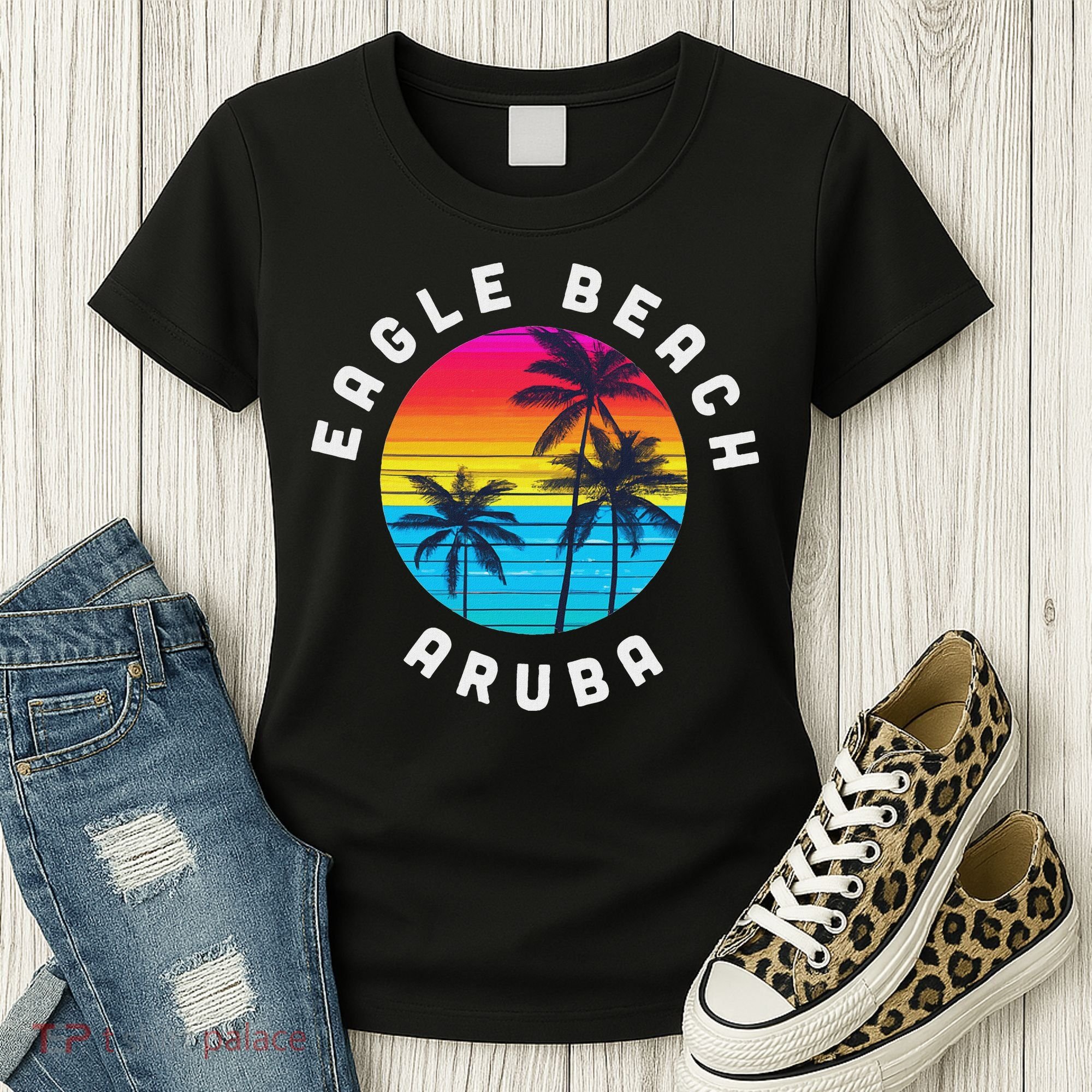 Eagle Beach Aruba Vacation Souvenir Sunset Beach Women's T-Shirt