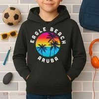 Eagle Beach Aruba Vacation Souvenir Sunset Beach Kids Hoodie thumb 2