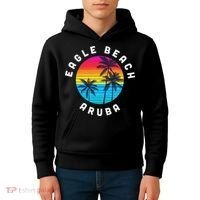 Eagle Beach Aruba Vacation Souvenir Sunset Beach Kids Hoodie thumb 4