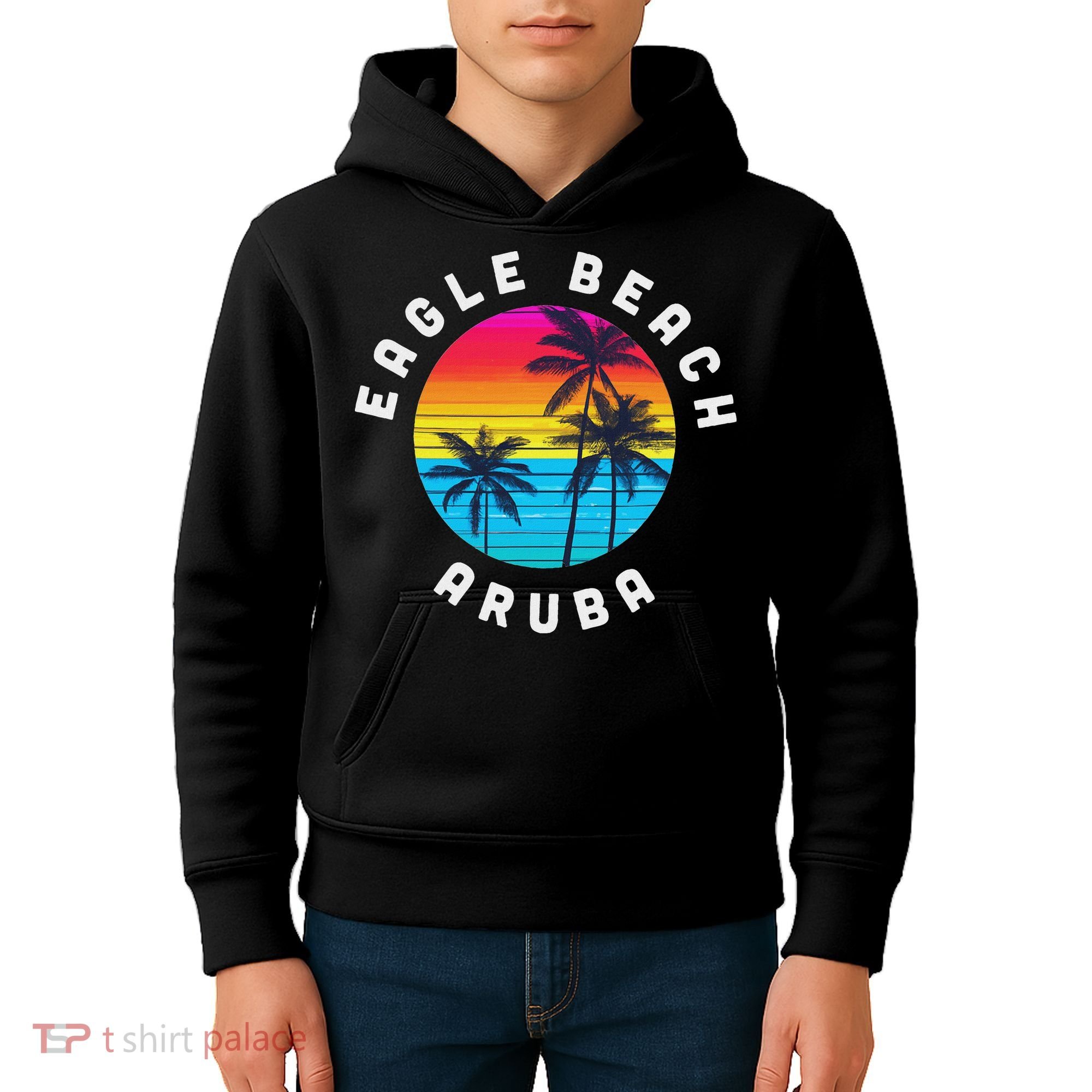 Eagle Beach Aruba Vacation Souvenir Sunset Beach Kids Hoodie