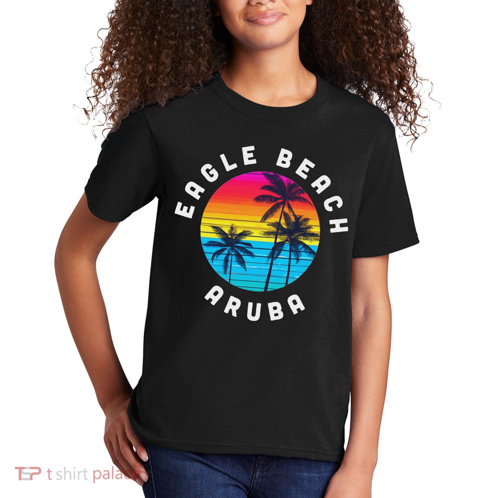 Eagle Beach Aruba Vacation Souvenir Sunset Beach Kids T-Shirt