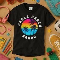 Eagle Beach Aruba Vacation Souvenir Sunset Beach Kids T-Shirt thumb 3