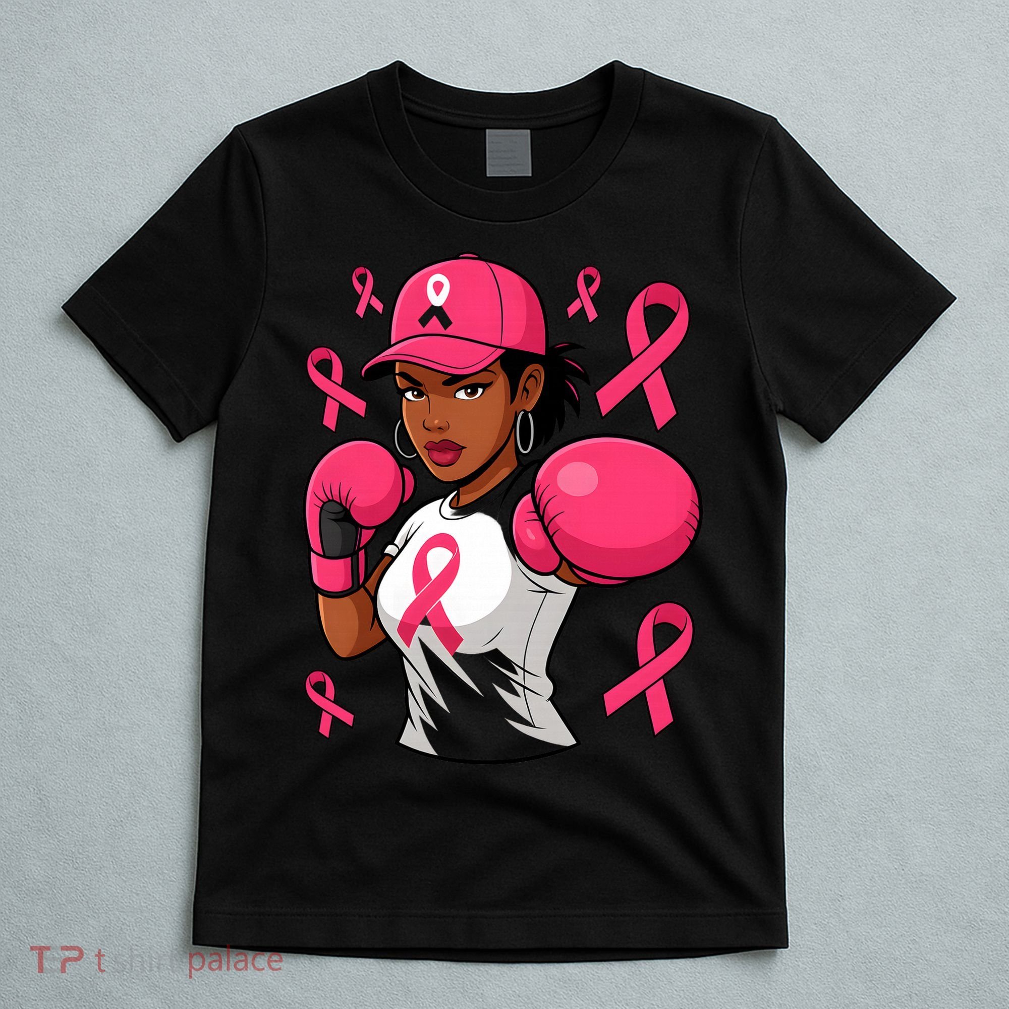 Empower Black African American Fight Breast Cancer Ribbon T-Shirt