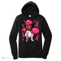 Empower Black African American Fight Breast Cancer Ribbon Women's Hoodie thumb 0