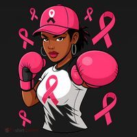 Empower Black African American Fight Breast Cancer Ribbon Women's Tank Top thumb 5