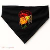 Elegant Black African American Woman With Afro Head Wrap USA-Made Doggie Bandana thumb 0