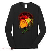 Elegant Black African American Woman With Afro Head Wrap Long Sleeve Shirt thumb 0