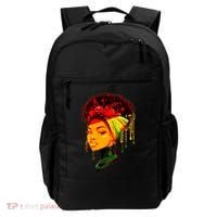 Elegant Black African American Woman With Afro Head Wrap Backpack thumb 0