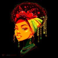Elegant Black African American Woman With Afro Head Wrap Coffee Mug thumb 5