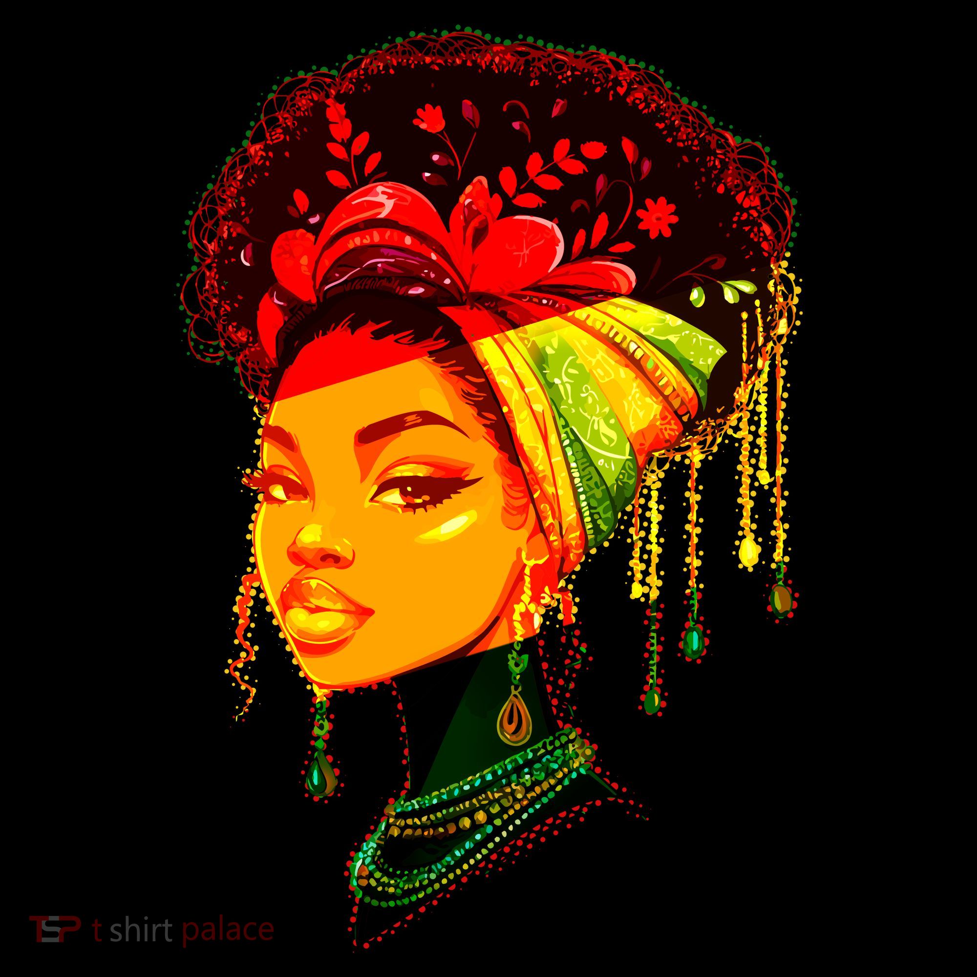 Elegant Black African American Woman With Afro Head Wrap Coffee Mug