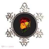 Elegant Black African American Woman With Afro Head Wrap Ornament thumb 0