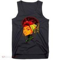 Elegant Black African American Woman With Afro Head Wrap Tank Top thumb 0