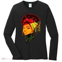 Elegant Black African American Woman With Afro Head Wrap Women's Long Sleeve Shirt thumb 0