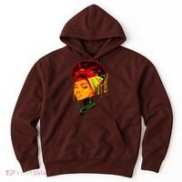 Elegant Black African American Woman With Afro Head Wrap Hoodie thumb 0