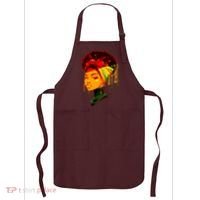 Elegant Black African American Woman With Afro Head Wrap Apron thumb 0