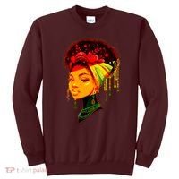 Elegant Black African American Woman With Afro Head Wrap Sweatshirt thumb 0