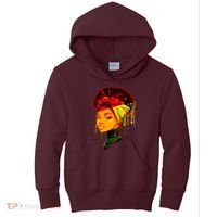 Elegant Black African American Woman With Afro Head Wrap Kids Hoodie thumb 0