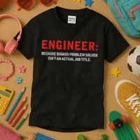 Engineer Because Badass Problem Solver Isn’t An Actual Job Kids T-Shirt thumb 3