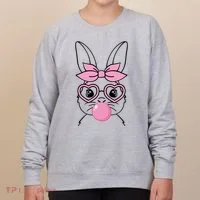 Easter Bunny Bubble Gum Cute Women's Sweatshirt thumb 0