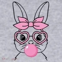 Easter Bunny Bubble Gum Cute Women's Sweatshirt thumb 2
