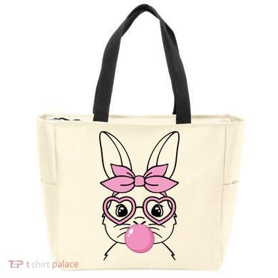Easter Bunny Bubble Gum Cute Tote Bag