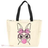 Easter Bunny Bubble Gum Cute Tote Bag thumb 0