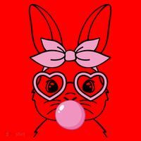 Easter Bunny Bubble Gum Cute Santa Hat thumb 1