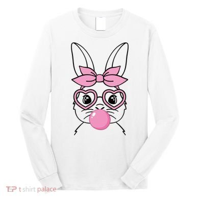 Easter Bunny Bubble Gum Cute Long Sleeve Shirt