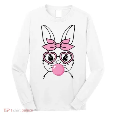 Easter Bunny Bubble Gum Cute Long Sleeve Shirt