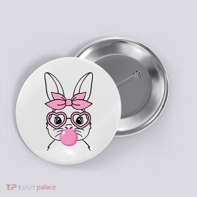 Easter Bunny Bubble Gum Cute Button