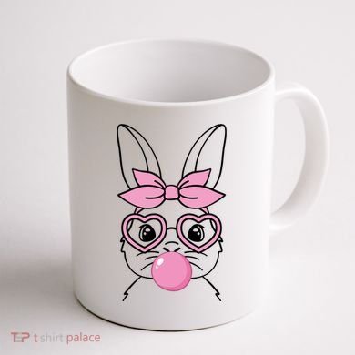 Easter Bunny Bubble Gum Cute Coffee Mug back