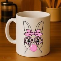 Easter Bunny Bubble Gum Cute Coffee Mug thumb 4