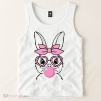 Easter Bunny Bubble Gum Cute Tank Top thumb 2
