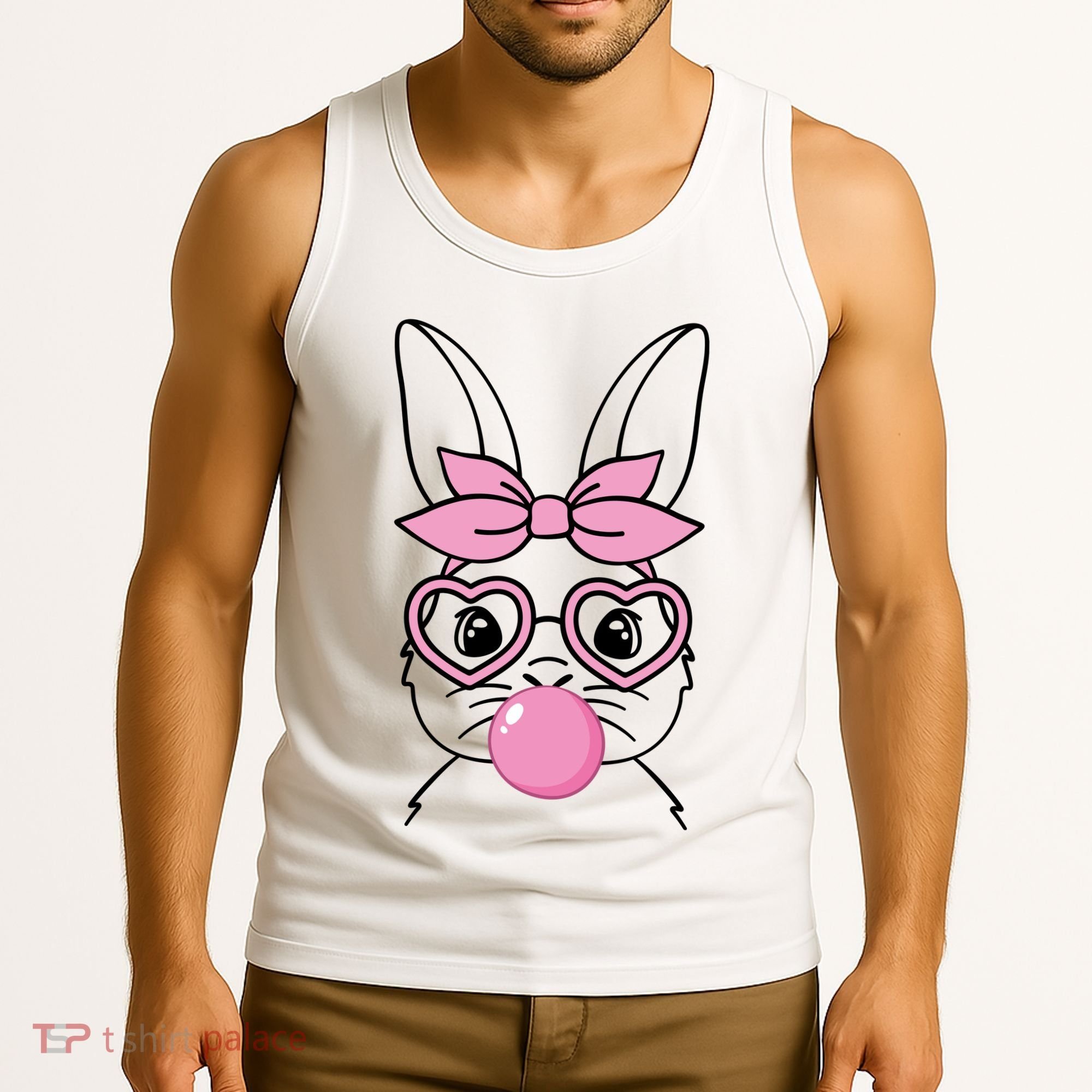 Easter Bunny Bubble Gum Cute Tank Top