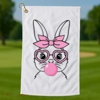 Easter Bunny Bubble Gum Cute Golf Towel thumb 1