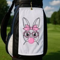 Easter Bunny Bubble Gum Cute Golf Towel thumb 2