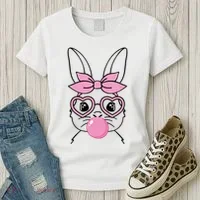 Easter Bunny Bubble Gum Cute Women's T-Shirt thumb 3