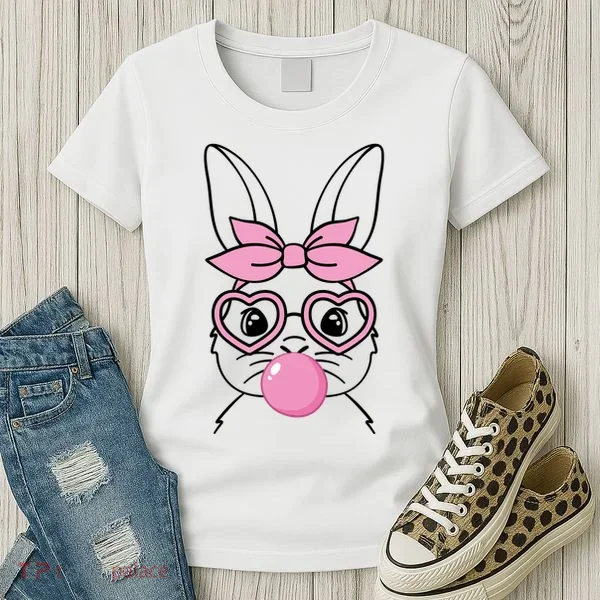 Easter Bunny Bubble Gum Cute Women's T-Shirt