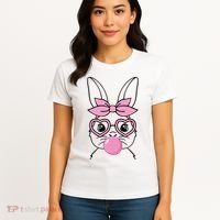 Easter Bunny Bubble Gum Cute Women's T-Shirt thumb 4