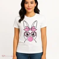 Easter Bunny Bubble Gum Cute Women's T-Shirt thumb 4