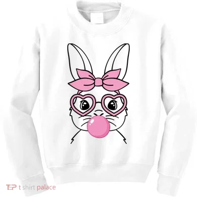 Easter Bunny Bubble Gum Cute Kids Sweatshirt