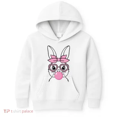 Easter Bunny Bubble Gum Cute Kids Hoodie