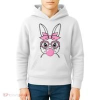 Easter Bunny Bubble Gum Cute Kids Hoodie thumb 4