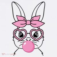 Easter Bunny Bubble Gum Cute Kids T-Shirt thumb 4